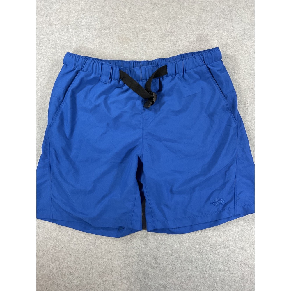 The North Face Mens Class V Belted Shorts Blue Large L Hiking Water 7in 2647
